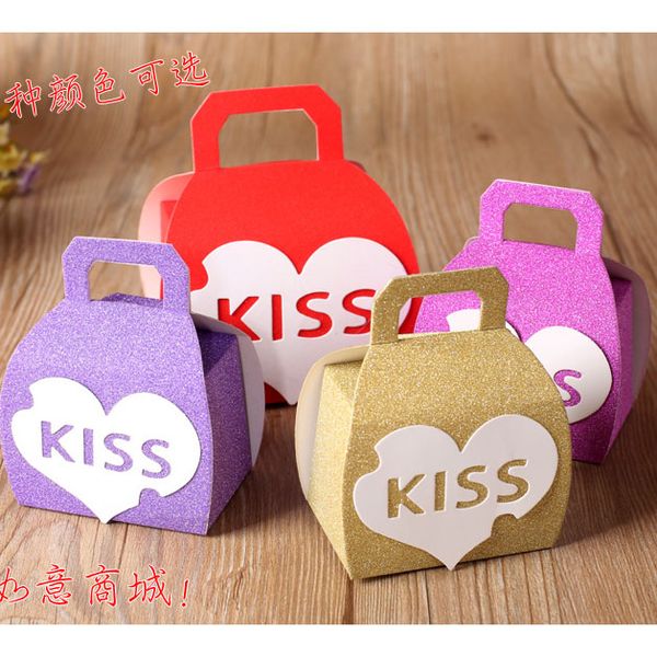 

Love Heart Wedding Kiss Candy Box Wedding Favors Gift Pack Box Party Centerpieces Holiday Supplies Fashion Gift Wrap 50pcs/lot CK214