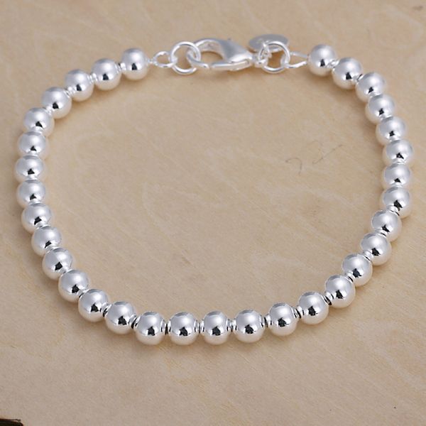 

gift 925 silver6m prayer beads bracelet - hollow dfmch114, brand new fashion 925 sterling silver chain link bracelets, Black