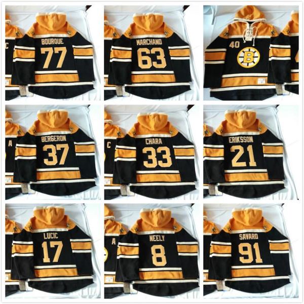 

2016 new, old time hockey hoodies jersey #17 milan lucic #77 ray bourque sweatshirts jersey 254, Black;red