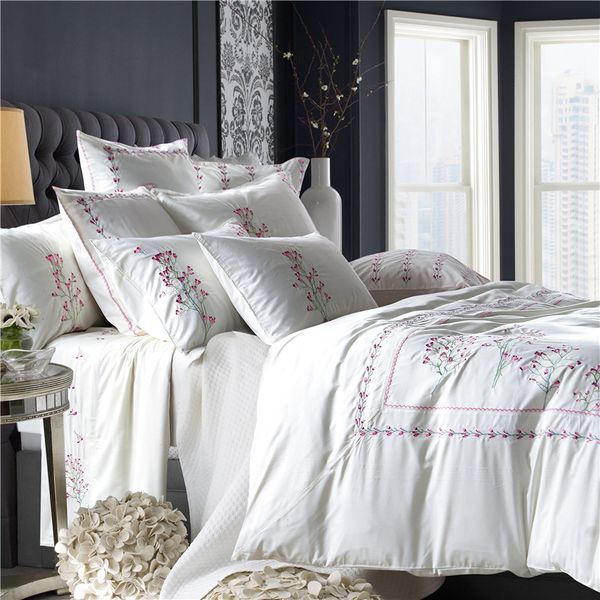 2015 wedding bedding luxury 60s tencel 182120 naked sleep beddings fine white embroidery home collection queen