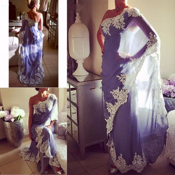 

2018 arabic dubai long evening dresses wear one shoulder white applique lavender chiffon formal party gowns saudi prom yousef aljasmi dress, Black;red