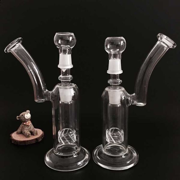 

Bubbler glass bong percolator smoking Water Pipes 18.8mm joint with dome nail Oil Rigs ash catcher Hookah two functions 9 inches