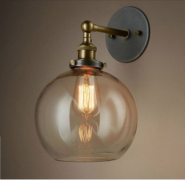 

personality nordic vintage crystal ball wall lamps bedside antique single-head edison e27 wall light bar via decorative lamps