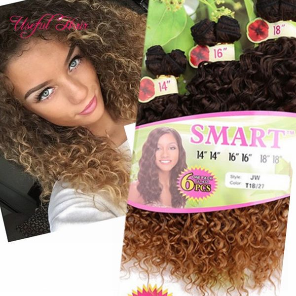 

красота смарт лучшее качество синтетические утка волос ombre цвет 6 шт./лот джерри локон крючком наращивание волос крючком косы волос ткет м, Black