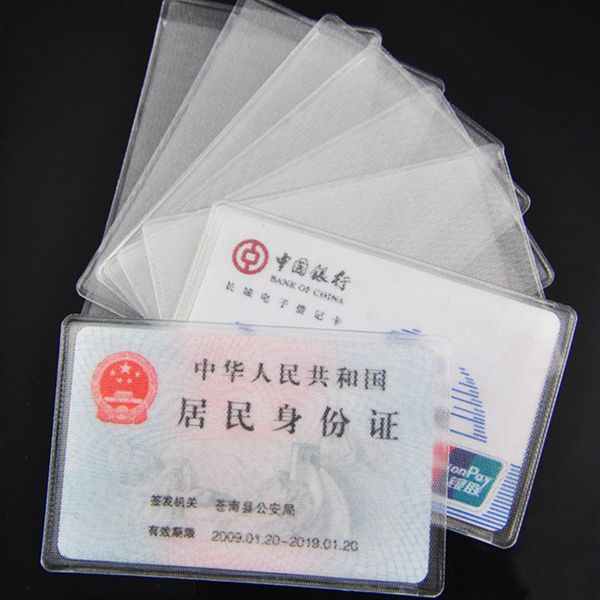 

wholesale- 10pcs pvc transparent holder protect id card business card cover