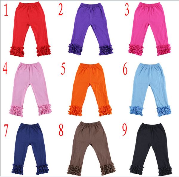 

2019 girls cotton ruffles baby leggings pants tight toddlers 1-7y kids boutique clothes childrens boutique clothing cosplay legging tights, Blue