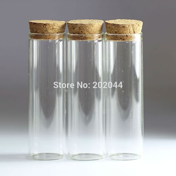 

wholesale- 2pcs 50ml 30*100mm 1.18*3.93 in small glass bottles vials jars with cork ser decorative corked tiny mini wising glass bottle