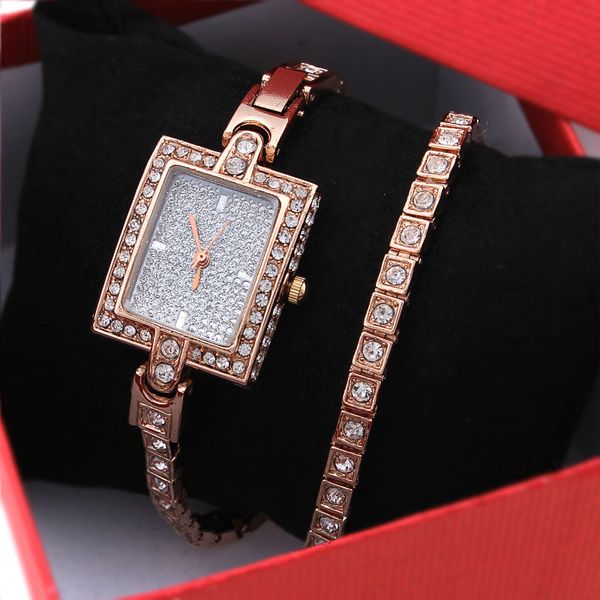 

women rhinestone wtaches luxury quartz alloy case glass wristwatch, Slivery;brown