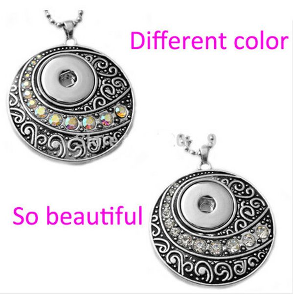 

wholesale-g00105 round snap button jewelry pendant for 18mm button, Silver