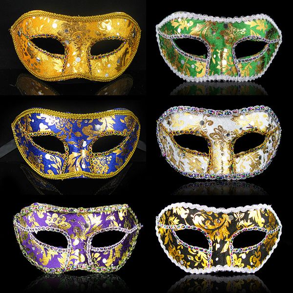 

Halloween Color Cosplay Women Mask Half Face Venice Makeup Party Supplies Mask Masquerade Sexy Performance Costume 20pcs/lot SD407