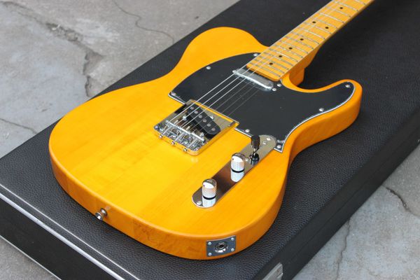 

Custom Shop '52 Американский Люкс Клен Telecaster Природных Теле Электрогитара Ириски Блондинка Черный Накладку Клен Шеи Точка Инкрустация