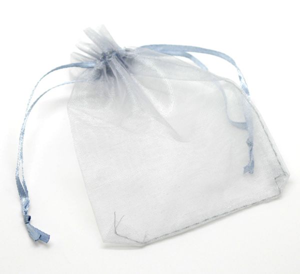 

wholesale-100pcs 9x12cm gray organza wedding gift jewelry bags&pouches (over $110 express, Black;white