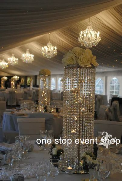 Новая горячая распродажа дешевая свадьба декоративный стол высокий кристалл держатель цветов центральные