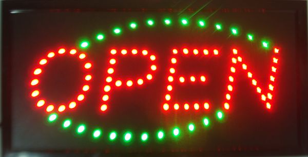 LED blinkende Bewegung offenes Zeichen Neongeschäft Licht + Ein / Aus-Schalter für Geschäft geben Verschiffen frei