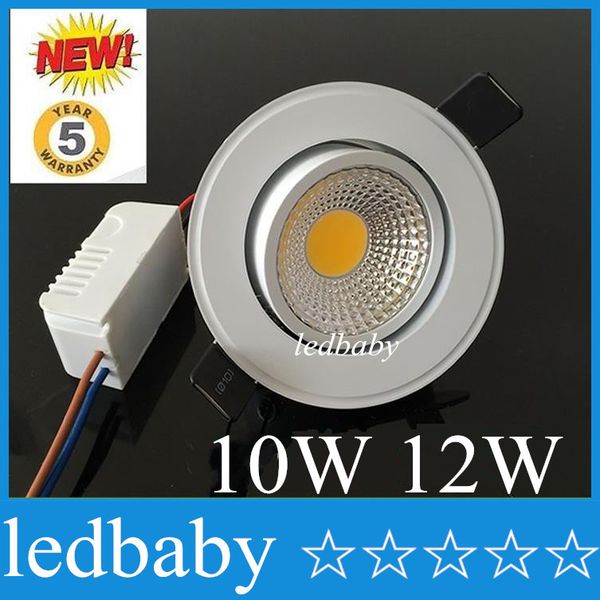 

белая раковина dimmable 10w 12w вела downlights 120 удара угла высокие яркие теплые / холодные белые утопленные сид потолочные освещения 85