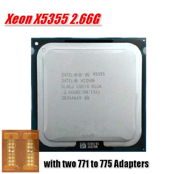 Livre 2 pcs Adaptador Para CPU Intel Xeon X5355 2.66GHz LGA771 8MB L2 Cache Quad Core servidor CPU