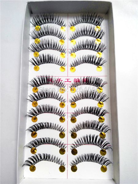 

wholesale-100 pair/lot thick false eyelashes mink eyelash lashes voluminous makeup tail winged