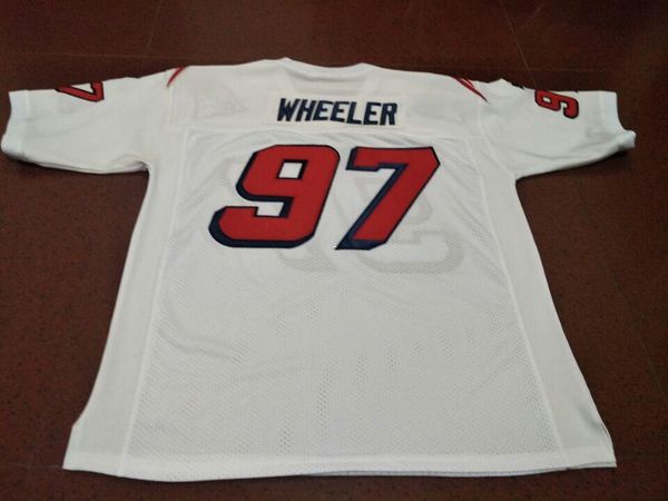 

men custom #97 mark wheeler game worn retro jersey with team men college jersey size s-4xl or custom any name or number jersey, Black;red