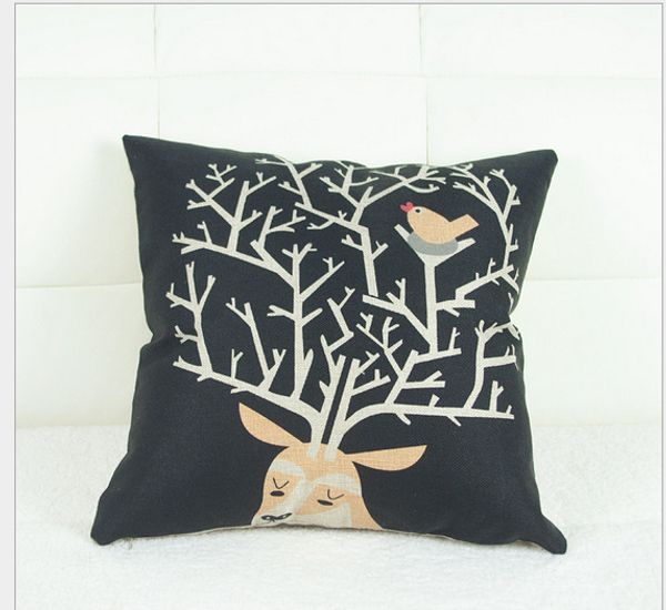 

wholesale-1 piece cartoon animal pillow case waist cushion cotton pillowcase pillow cover 42*42 cm h3039