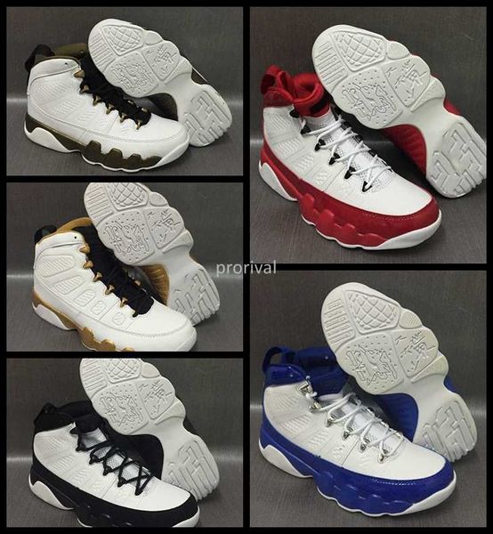 

9 ix space jam varsity red white blue bronze mens basketball shoes 9s basket ball sports sneakers size 8-13