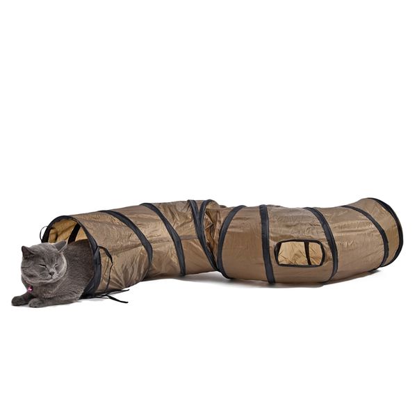 

Новый Творческий Sigmate Забавный Pet Туннель Коричневый Складной 1 Отверстия Игрушка