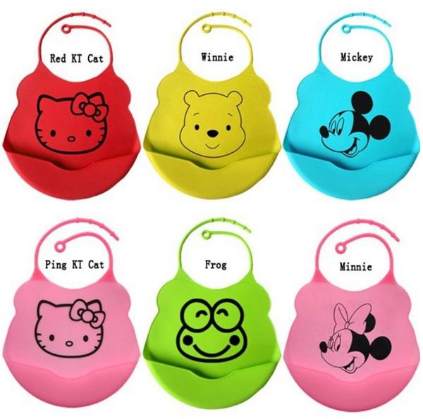 Bébé bavoirs étanche silicone alimentation serviette nouveau-né Minnie Mickey