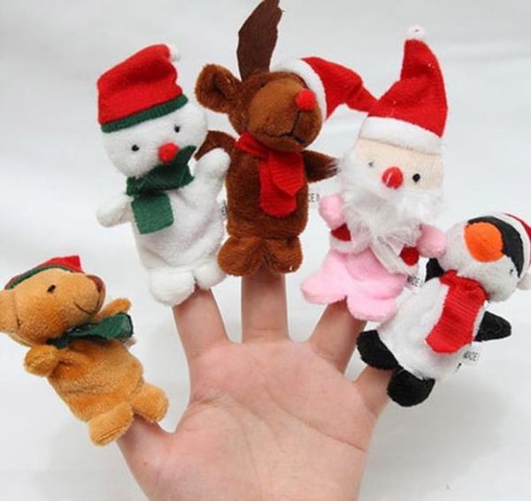 

2017 new 5pcs/set christmas finger puppets stuffed toys (color: multicolor
