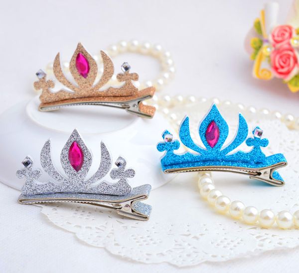 

korean style children hair accessories girls hair clip hair claws christmas tree snowman deer hairpin princess mini resin flower hair pin, Slivery;white