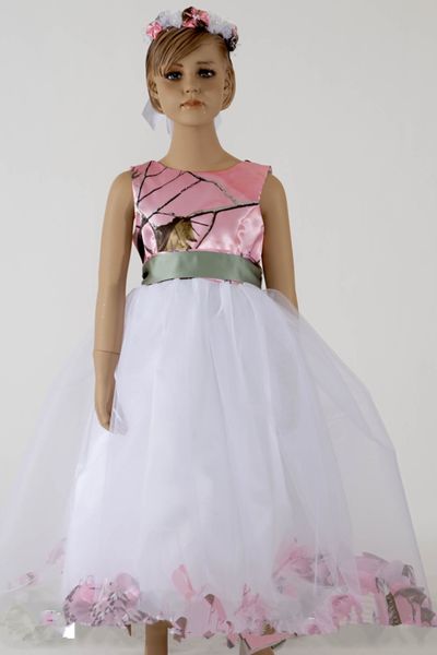 

pink camo dresses for little girls ball gowns flower girls' dress custom made kids wedding party dress formal gowns, White;blue