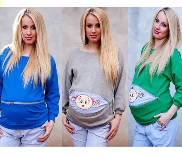 

С длинным рукавом беременных женщин хэллоуин футболки хлопок беременность пулов