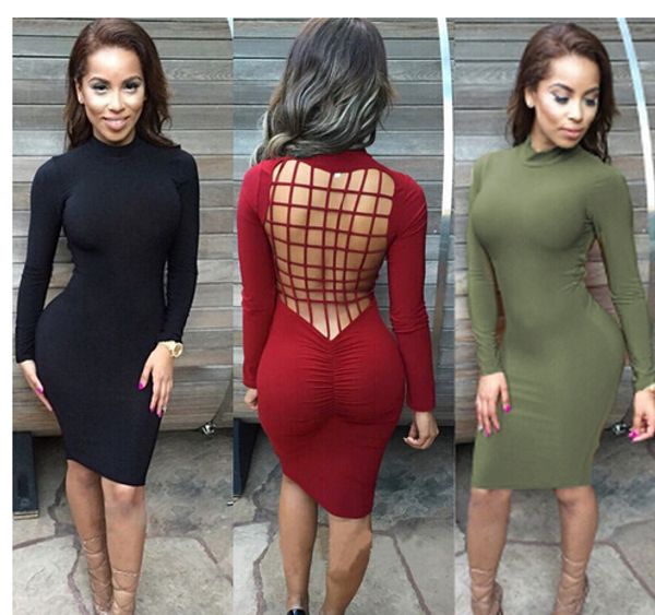 

2016 women plus size bodycon dress long sleeve kim kardashian dress vestido de festa bronzing pattern black white burgundy, Black;gray