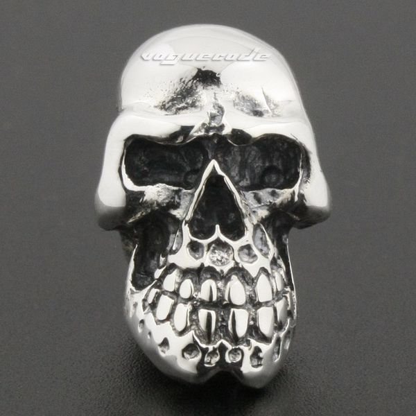 

huge & heavy 925 sterling silver skull mens biker rocker stud earring 8r020a, Golden;silver