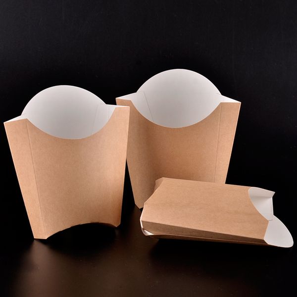 

fashion kraft paper french fries cup disposable fried chicken wings popcorn box cup party dessert container 100pcs/lot sk727
