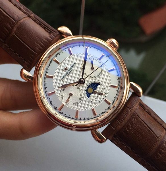 

2018 new brown black leather fa hion mechanical men tainle teel automatic movement watch port men elf wind watche wri twatch