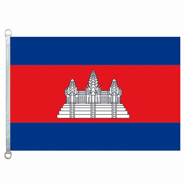 

good flag cambodia flags banner 3x5ft-90x150cm 100% polyester country flags, 110gsm warp knitted fabric outdoor flag