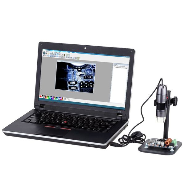 Freeshipping 20-800X 8LED Microscopio elettronico digitale USB Zoom Endoscopio Lente d'ingrandimento microscopio con supporto regolabile Videocamera da 0,3 MP