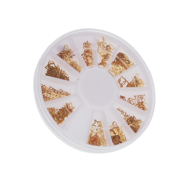 

Nail Art украшения 12 смешанный дизайн блеск золота металла ногтей наклейки поставки