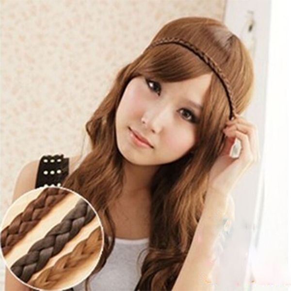 Femmes tissage Bandeau Boucle Serre-tête Bandeau cheveux Hoop bande Accessoires