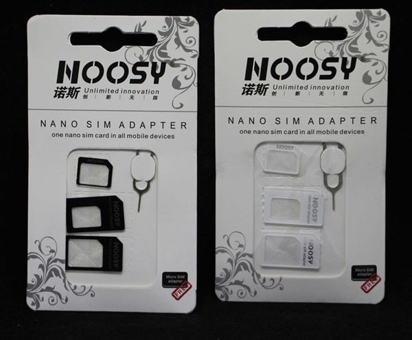 

высокое качество 4 в 1 noosy nano sim-карты адаптер набор micro sim stander sim-карты инструменты sim-карты pin для iphone 4/5s/6 / 6s плюс