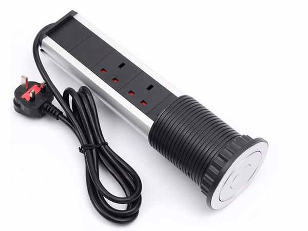 Uk Power 220v 16a Pull Pop Up Electrical 3 Plug Sockets 2 Usb