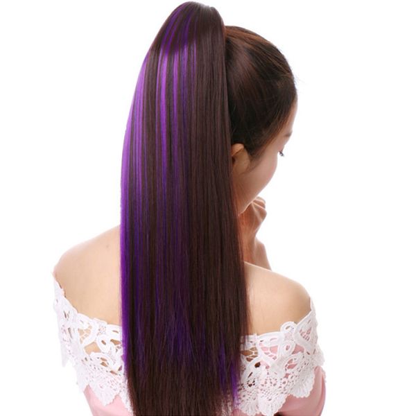 Synthetic Long Straight Claw Ponytail Hair Extension High