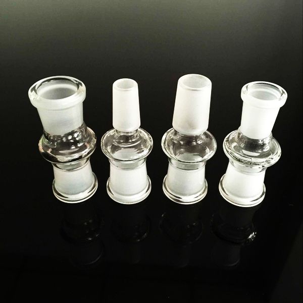 Narghilè drop down adattatore da 18mm a 14mm dab rig con bong maschio femmina per bocca di macinazione trasparente