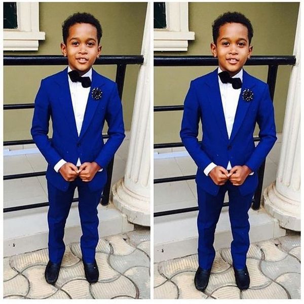 

Royal Blue Kid's Wedding Groom Tuxedos Flower Boys Children Party Suits Bespoke 2 Piece (jacket + pants) custom made