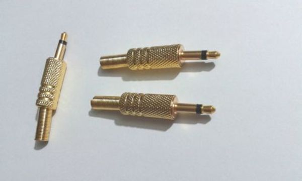 8 шт золото 1/8 3.5 мм моно штекер аудио разъем пайки