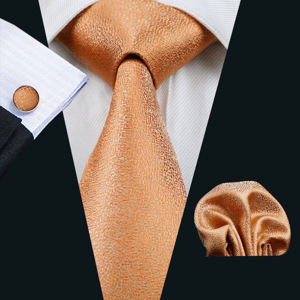 

orange tie hankerchief cufflinks set for men 8.5cm width meeting business casual party necktie jacquard woven n-1122, Black;blue