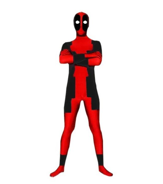 

красный и черный дэдпул косплей костюм лайкра спандекс всего тела хэллоуин роль зентаи костюм, Black;red