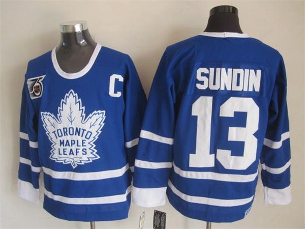 

toronto maple ice hockey jerseys 13 mats sundin 75th anniversary retro vintage ccm authentic stitched jerseys mix order, Black;red