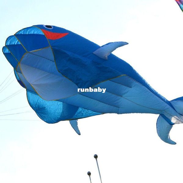 

New 3D Huge Frameless Soft Parafoil Giant Dolphin Kite Blue With Kite A dolphin kite has no skeleton