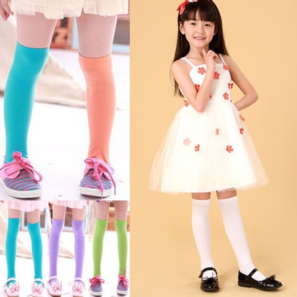 

kids candy color socks girls knee high socks velvet socks kids long socks for girls baby legwarmers long in stock, Pink;yellow