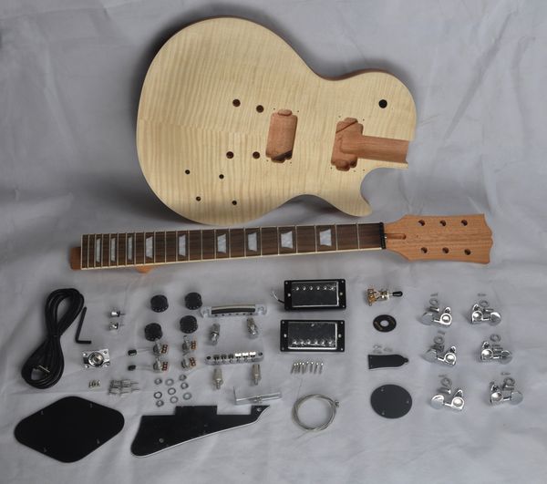 Diy Electric Guitar Kit With Gany Flamed Maple Top Rosewood Fingerboard Classical Bos From Guitarsir58